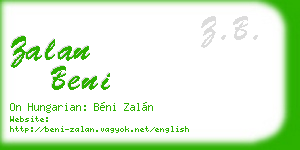 zalan beni business card